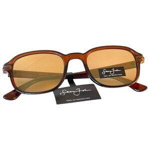 New Sean John Cognac Rare Designer Sunglasses with Amber Brown Tinted UV Lenses